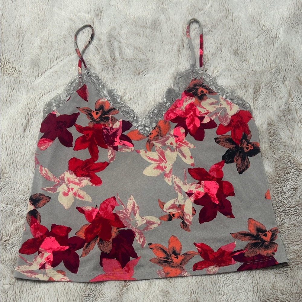 Express Floral Lace-Trim Cami